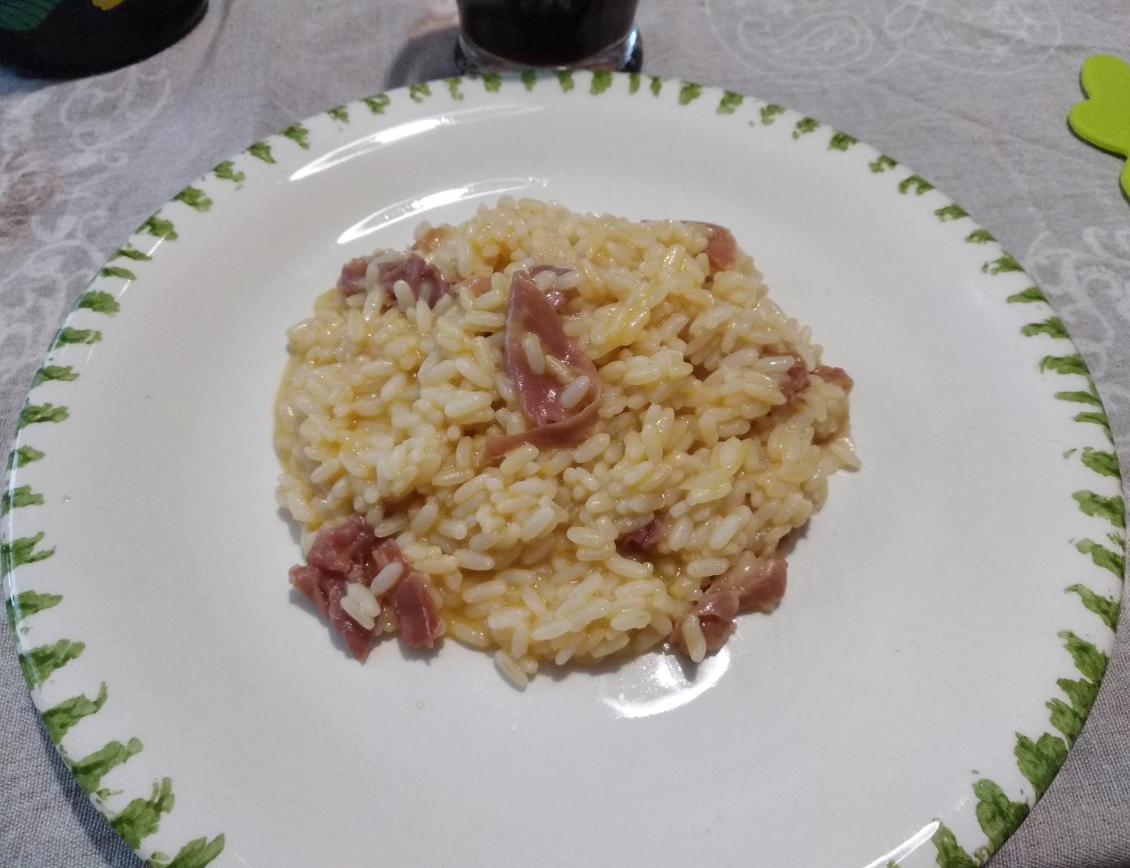 Risotto crema di zucca e speck
